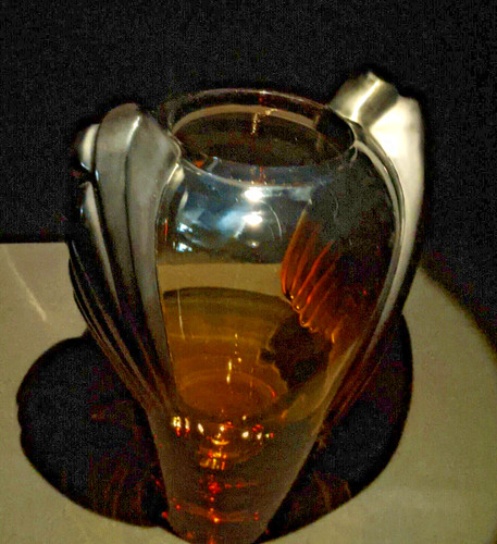 Marrakech crystal amber vase - amber,