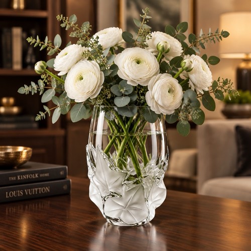 Lalique hedera ivy leaf - lalique, vase
